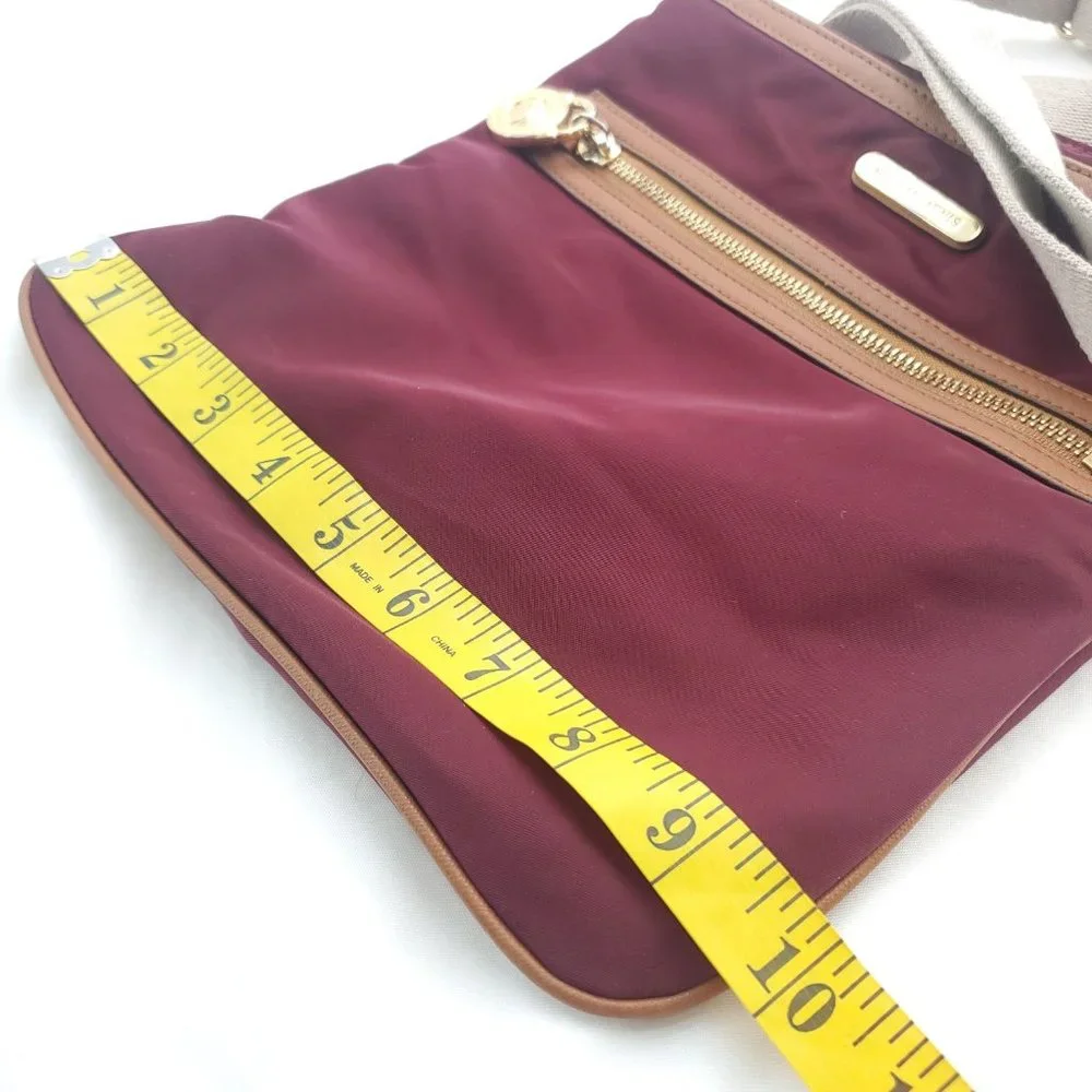 Michael Kors Women Kempton Burgundy Inner Pockets Adjustable Strap Crossbody Bag